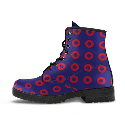 Phish  Memory Foam Boots | All Season Lace Up Boots | Vegan Leather Combat Boot | Band Fishman Donuts
