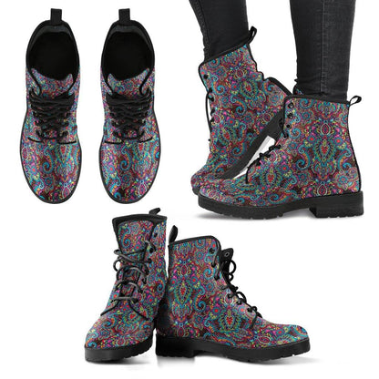 Paisley  Memory Foam Boots | All Season Lace Up Boots | Vegan Leather Combat Boot