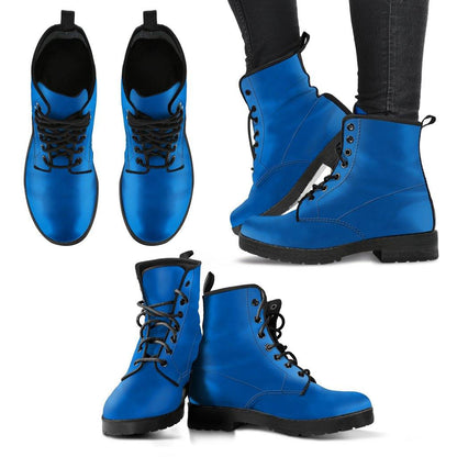 Blue  Memory Foam Boots | All Season Lace Up Boots | Vegan Leather Combat Boot