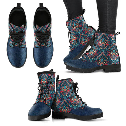 Blue Stride  Memory Foam Boots | All Season Lace Up Boots | Vegan Leather Combat Boot