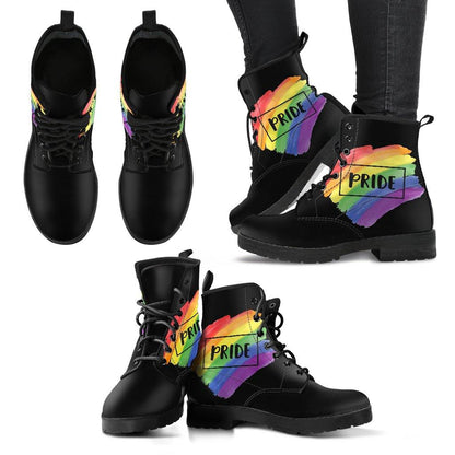 Pride Love  Memory Foam Boots | All Season Lace Up Boots | Vegan Leather Combat Boot