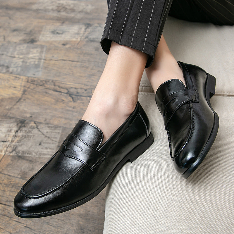 Pointed Toe Minimalist Leather Shoes In British Style