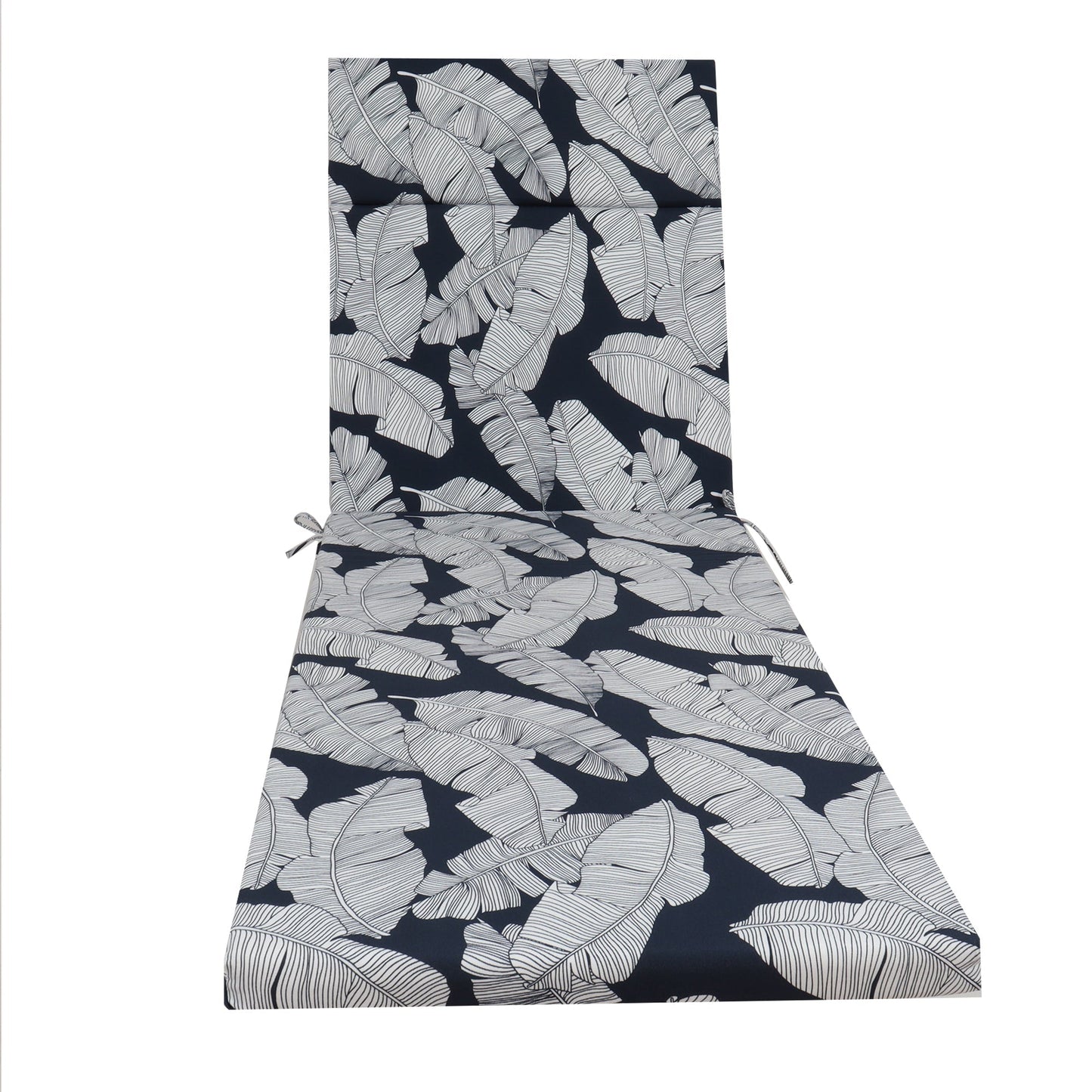 2-Piece Indoor/Outdoor Chaise Lounge Chair Cushion Set with Ties