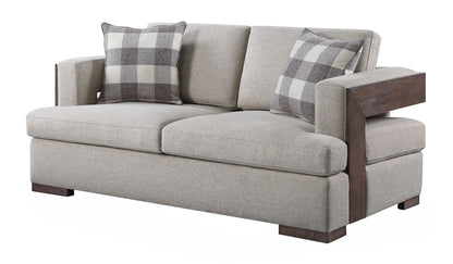 Niamey Loveseat With 2 Toss Pillows - Walnut