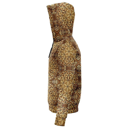 GOLD FLOWER OF LIFE  PREMIUM ZIP UP HOODIE