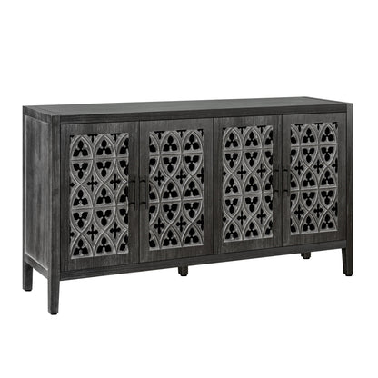 Hollow Four Door Antique Cabinet, American Country Style