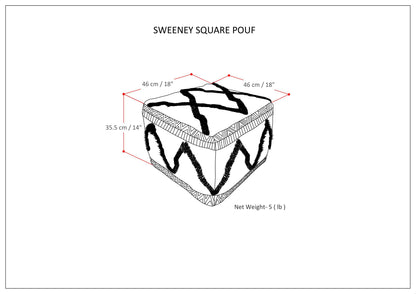 Sweeney Square Pouf Grey/Natural