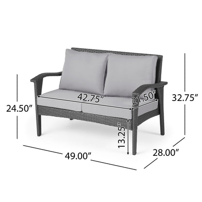 The Contoured All-Weather Wicker Loveseat by Christopher Knight Home