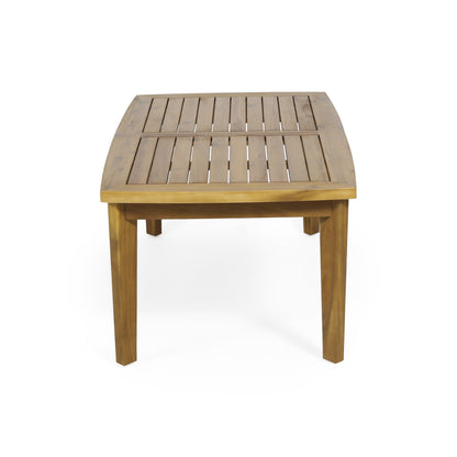 4-Pieces Acacia Wood Patio Furniture Set with Cushions