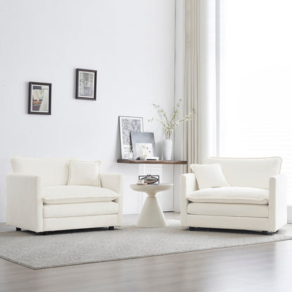 Accent Chair Set of 2, High-End Chenille Upholstered Armchairs