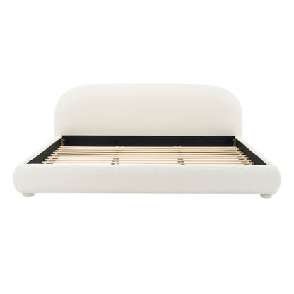 Upholstered Simple Modern Bedroom Bed With Curved Headboard