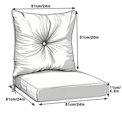 Outdoor Deep Seat Cushions for Patio Furniture, Set of 2