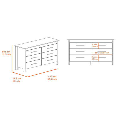 Canaan 2-Piece Bedroom Set, Armoire + Dresser, White