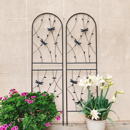 2 Pack Metal Garden Trellis 71" x 19.7" Rustproof Trellis for Climbing Plants