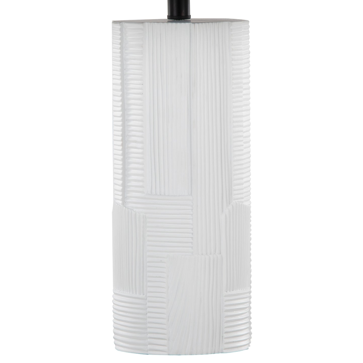 Petra 26" Contemporary Polyresin Table Lamp in Cream and Black - Set of 2