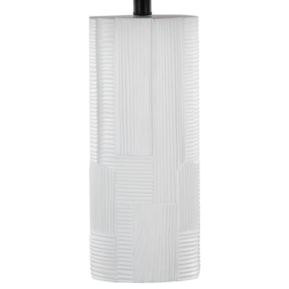 Petra 26" Contemporary Polyresin Table Lamp in Cream and Black - Set of 2