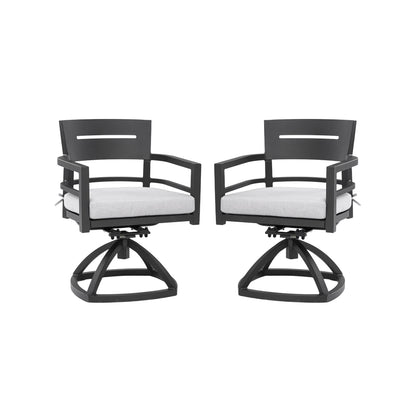 Outdoor Patio Aluminum Swivel Rocker 2PCs with Sunbrella Cushions