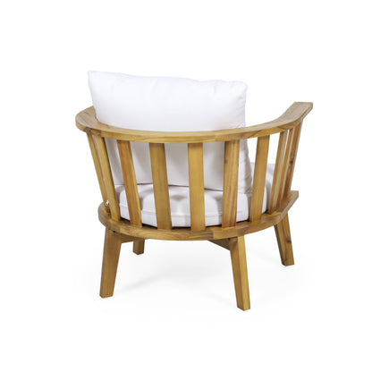 4-Pieces Acacia Wood Patio Furniture Set with Cushions