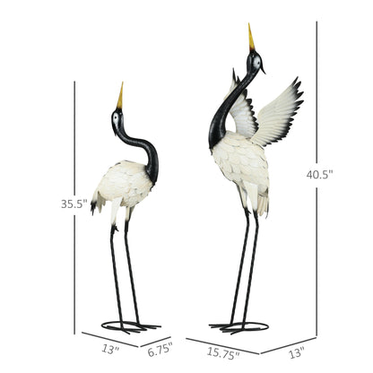Outsunny Heron Garden Statues Set of 2