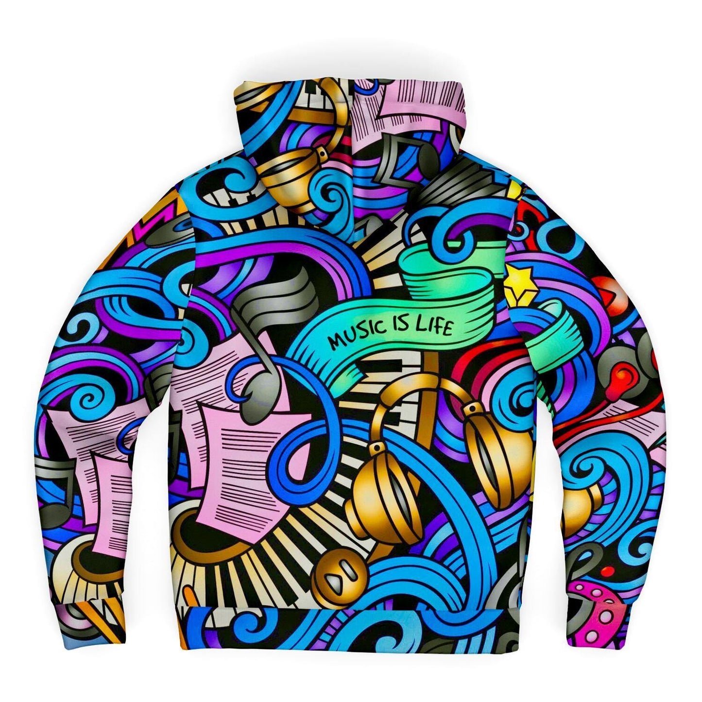 Music Is Life Premium Sherpa Lined Zip Hoodie