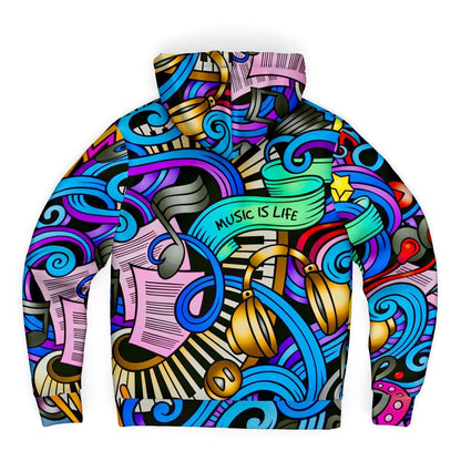 Music Is Life Premium Sherpa Lined Zip Hoodie