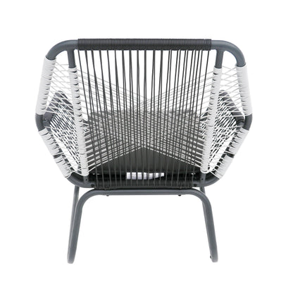 Set of 2 Woven Rattan Outdoor Club Chairs with Cushions