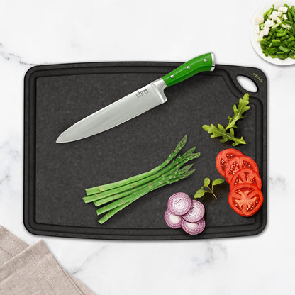 Classic Series 2-In-1 Set Cutting Board- 10 x 13 x 1/4  - Medium- (Black + Natural)