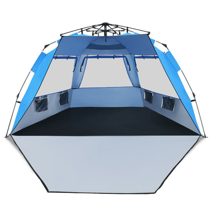 3-4 Person Easy Pop Up Beach Tent UPF 50+ Portable Sun Shelter