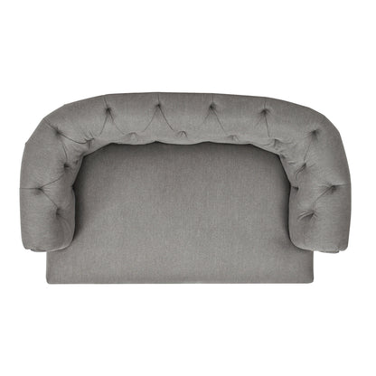 Kiki 36.5' Chesterfield Dog Sofa Bed, Medium, Uptown Gray Stain Resistant High Performance Polyester