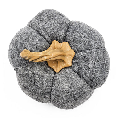 Set of 3 Plush Fabric Pumpkins in Brown