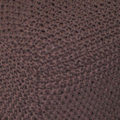 Semi Rounded Pouf Cable Knitted Perfect Seating
