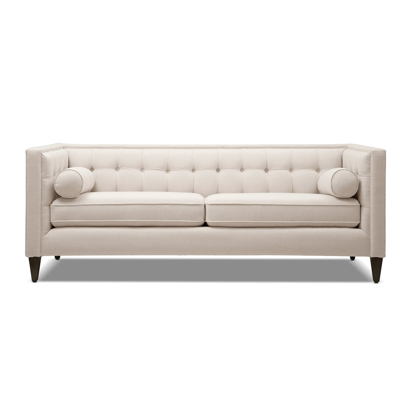 Jack 84' Modern Tuxedo Tufted Sofa, Sky Neutral Beige Polyester