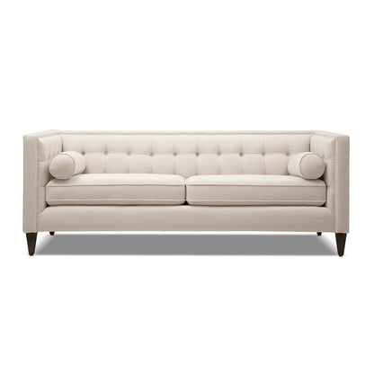 Jack 84' Modern Tuxedo Tufted Sofa, Sky Neutral Beige Polyester