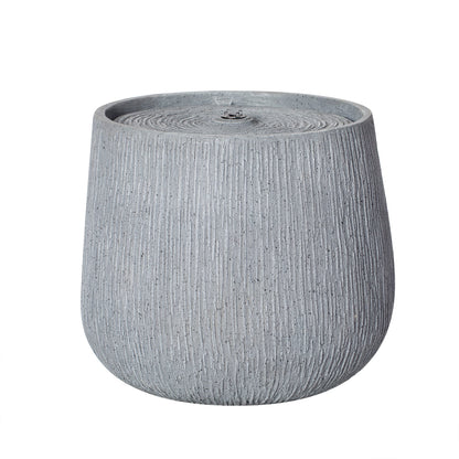 12.99' Gray Polyresin Outdoor Water Fountain with LED Light