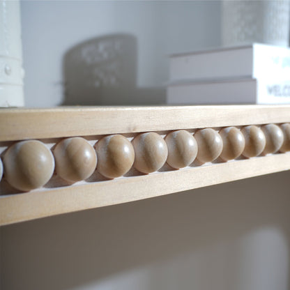 59in Console Table with Wood Beads and Curved Waterfall-Style Frame