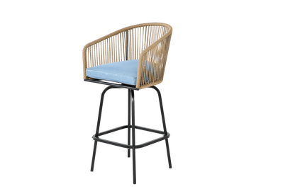 Outdoor Bar Stools Set of 4 with Armrests and Backrest
