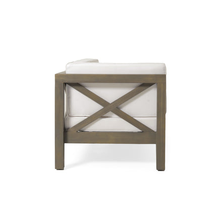 Brava X-Back 4-Piece White Outdoor Sofa Set
