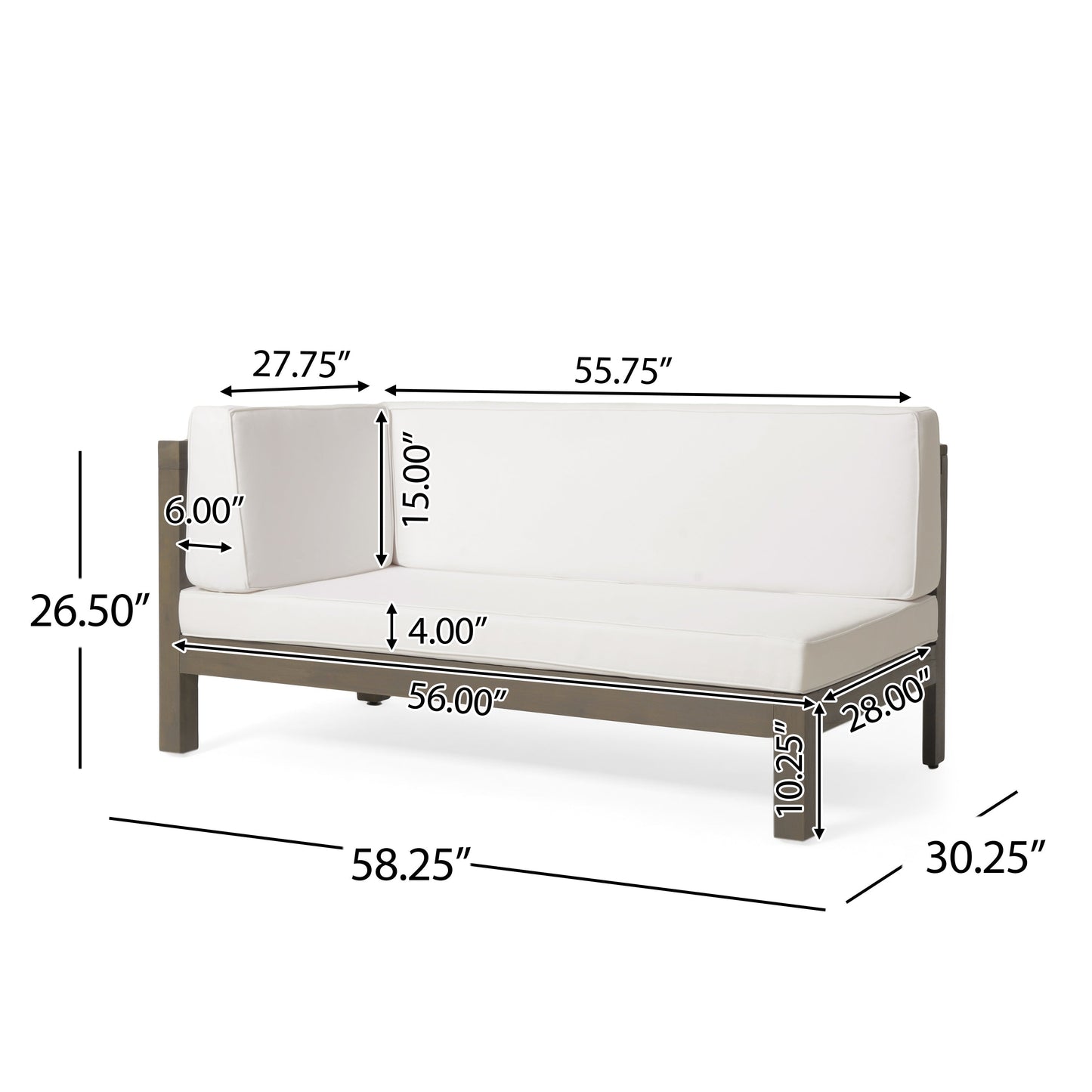 Brava X-Back 4-Piece White Outdoor Sofa Set