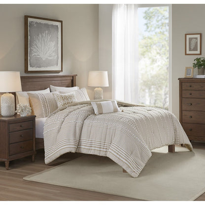 King 3 Piece Cotton Yarn Dyed Comforter Set