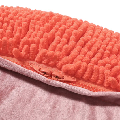 Sunny Square Pouf - Versatile Ottoman or Floor Cushion in Coral