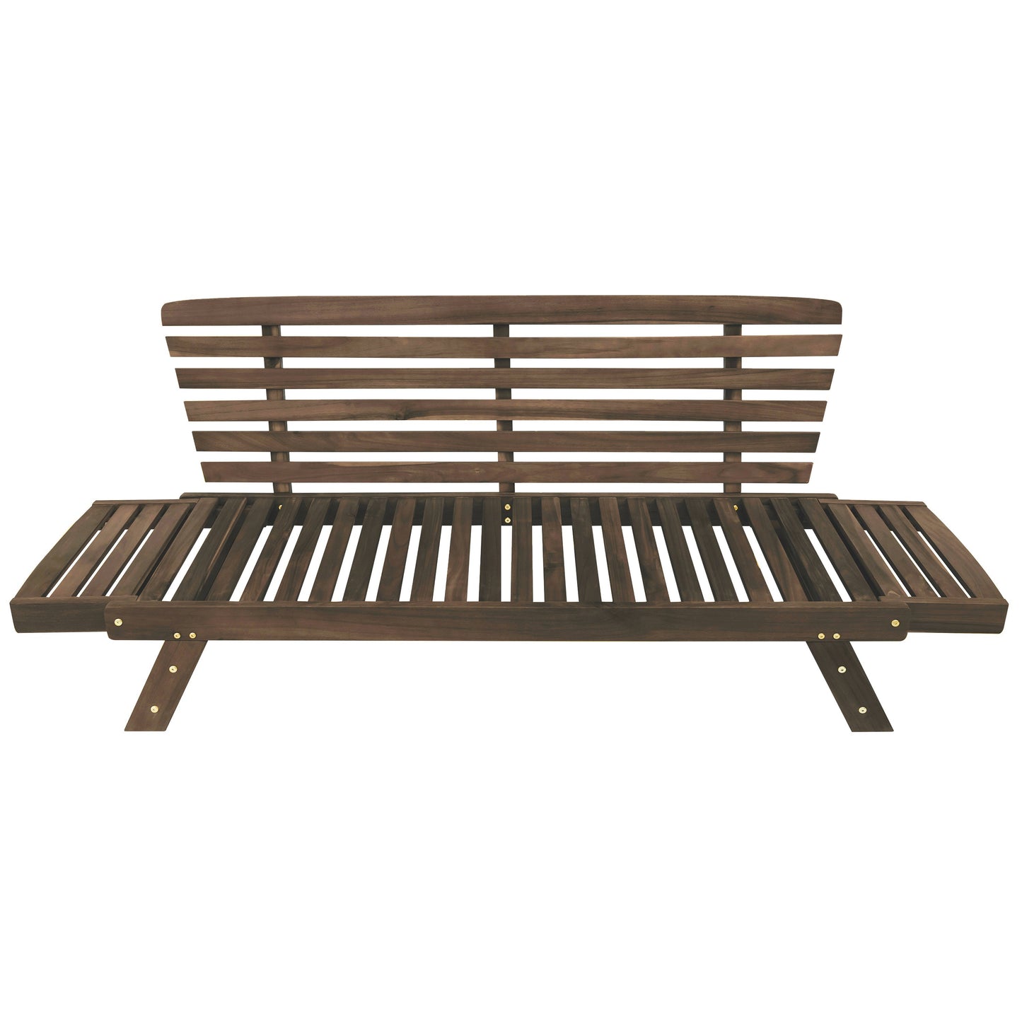 TOPMAX Outdoor Adjustable Patio Wooden Daybed Sofa Chaise Lounge with Cushions