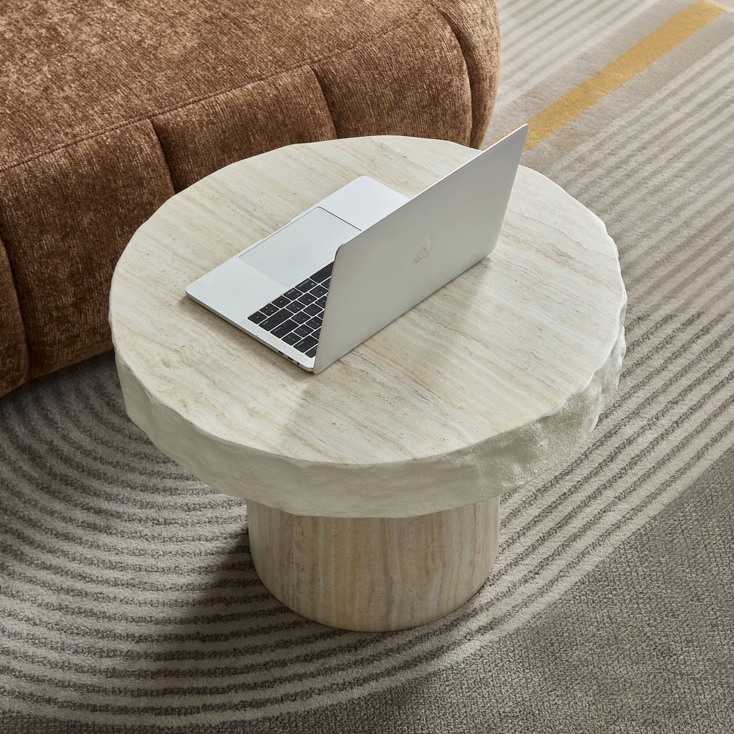 23.82 Inch Faux Mars Textural Patterns Coffee Table