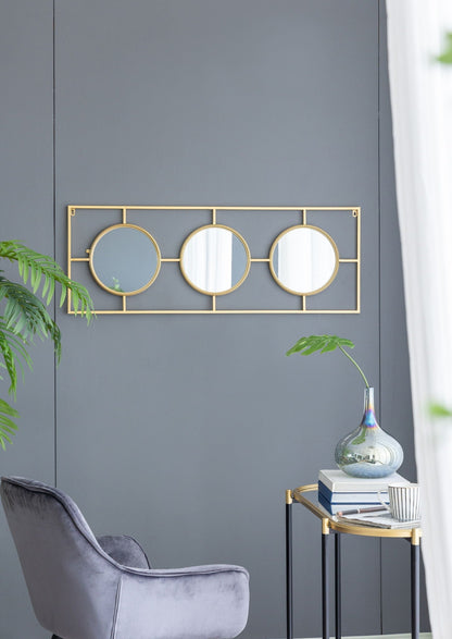 3 Mirror Piece Wall Mirror in Rectangular Frame