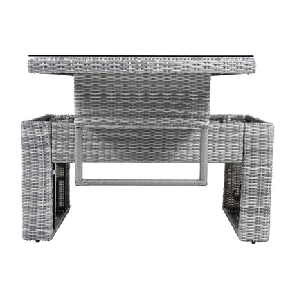 Outdoor Furniture Set Patio Rattan with Recliners and Tables