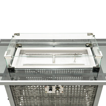 K&K 43' Propane Gas Fire Pit Table, Grey