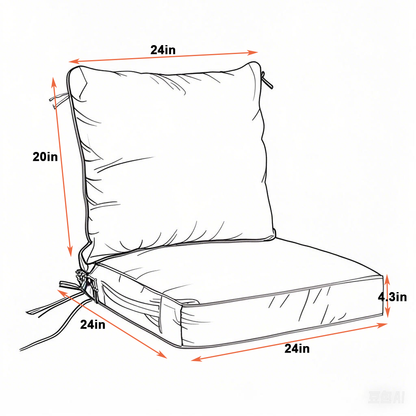 24x24 Inch Outdoor Deep Seat Cushion Set