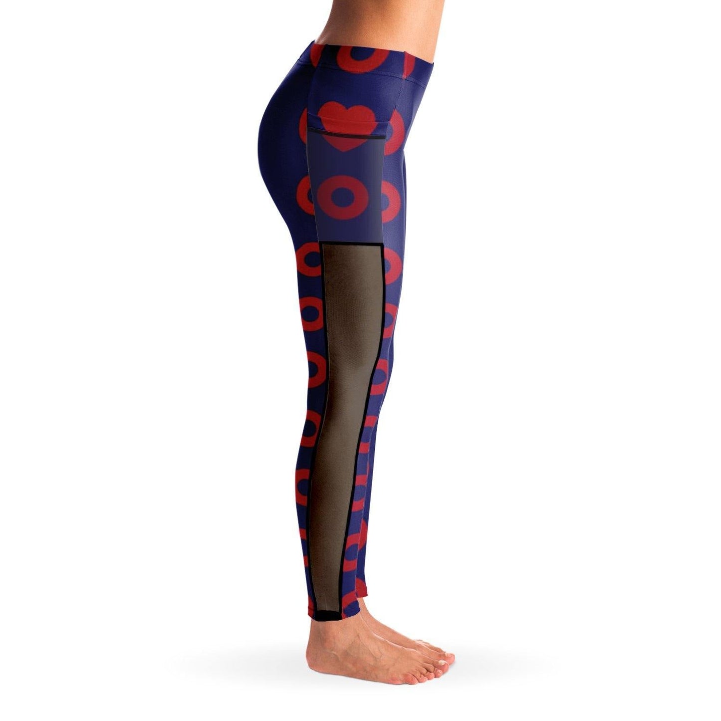 Fishman Donuts and Heart Premium Mesh Pocket Yoga Leggings | Phish Band | Black Trim