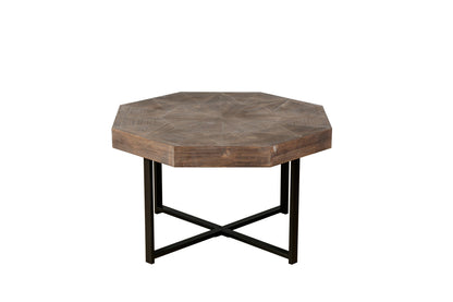 Wood Octagonal Vintage Patchwork Coffee Table