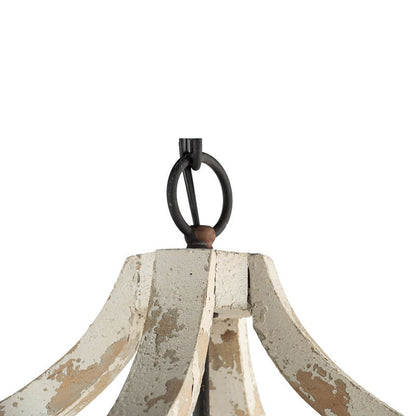 4 Light Chandelier with Adjustable Chain in Cream Finish