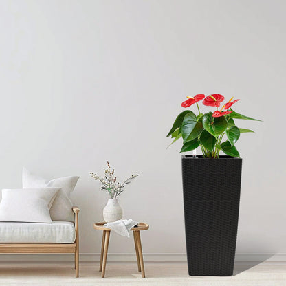 Pack of 2 Square Planters with Automatic Watering System